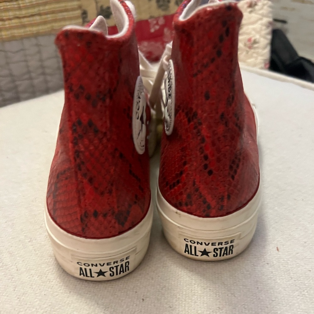 Leather Converse Women's Chuck Taylor All Star Lift Platform High-top, Size 7.5 - Picture 3 of 8